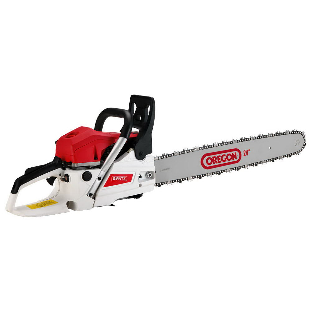 Giantz Commercial Petrol Chainsaw E-Start 24" Bar Oregon Chain Saw