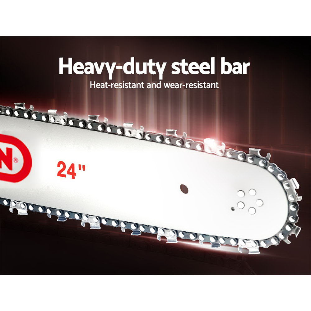 Giantz Commercial Petrol Chainsaw E-Start 24" Bar Oregon Chain Saw