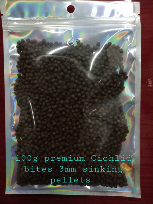 250g Cichlid Bites Tropical 3mm Sinking Pellets